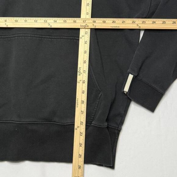 Adidas Trefoil Logo Hoodie M Black Cotton Blend Pullover Sweatshirt - Picture 5 of 5